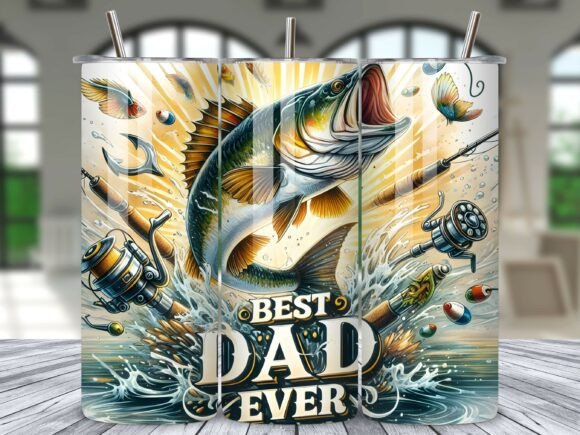 Download Best Dad Ever Fishing Tumbler Wrap PNG - Fishing tumbler Collection