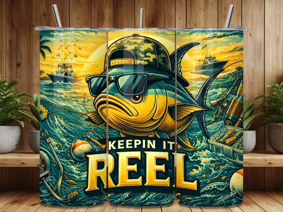 Download Keepin It Reel Fishing Tumbler Wrap - Fishing tumbler Collection
