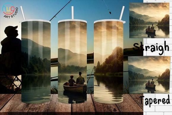 Download Father and Son Fishing Tumbler Wrap Png - Fishing tumbler Collection