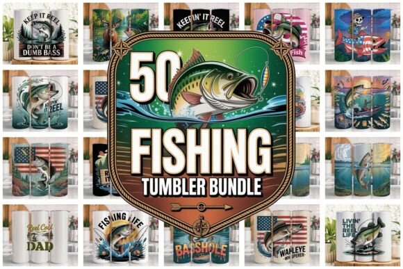 Download 50 Fishing Tumbler Wrap Bundle PNG V1 - Fishing tumbler Collection