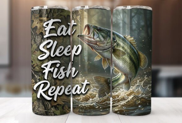 Download Eat Sleep Fish Repeat Fishing Tumbler - Fishing tumbler Collection