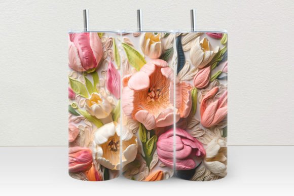 Download 3D Flower Tumbler Wrap, Sublimation Png - Premium Resources
