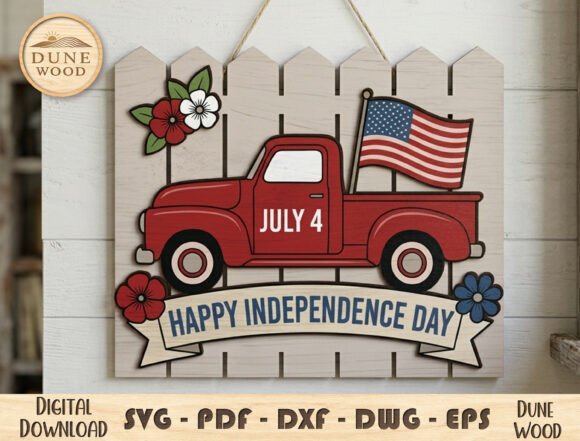 Download Patriotic July 4th Fence Sign SVG - Premium Resources