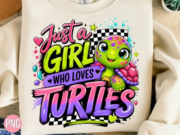 Download Cute Girl Loves Turtles PNG Tshirt - Girl loves turtles png Collection