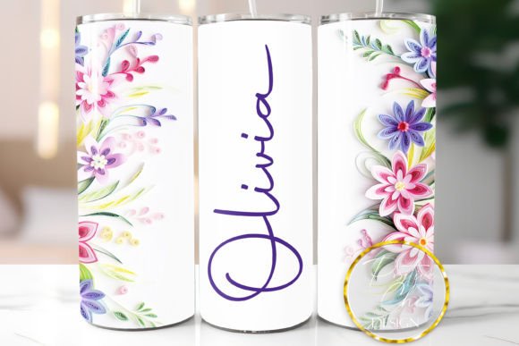 Download Custom Name Tumbler Wrap Flowers Design - Custom name tumbler Collection