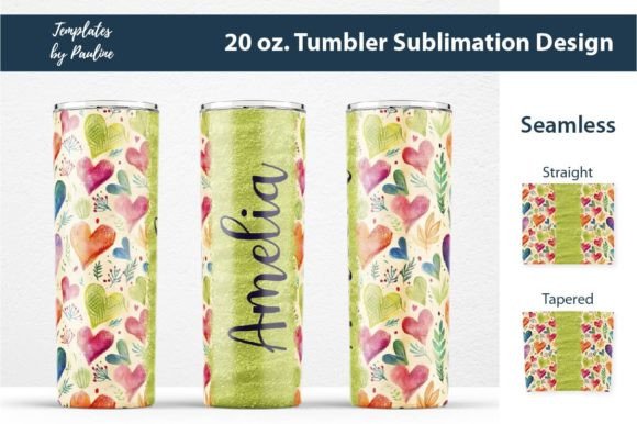 Download Green Heart Custom Name Tumbler Wrap - Custom name tumbler Collection