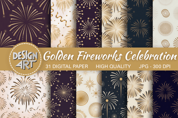 Download Golden Fireworks Celebration Pattern - Fireworks celebration Collection