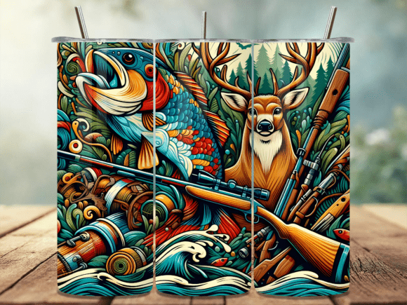 Download Hunting and Fishing Tumbler Wrap PNG - Fishing tumbler Collection